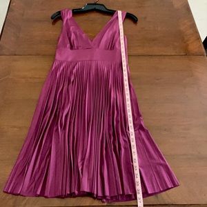 Wine Color Pleated Dress (Stretch Fabric) by Brand: Soprano. New with No Tag.